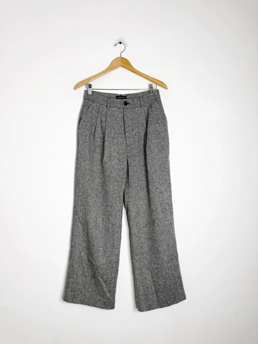 ANINE BING Carrie Wool Trousers Size 6 High Rise Wide Leg Lined